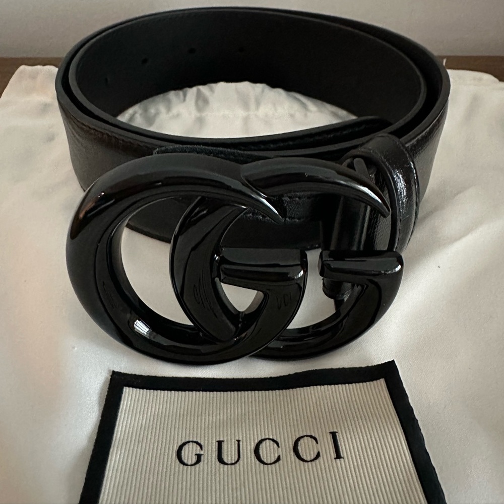 Gucci GG Marmont wide belt black size 70
